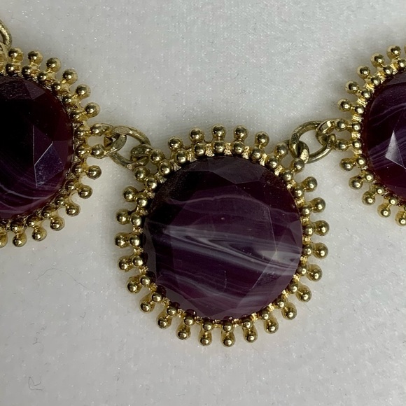 Seven Purple Stone with Gold Starburst Necklace - Picture 4 of 5